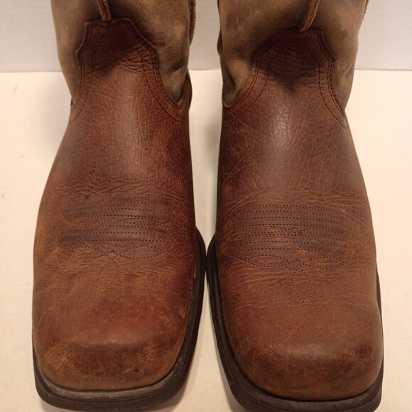 ARIAT "Rambler" Men's Size 11D Pull-on Western Boot Square Toe Brown Leather - Picture 7 of 14